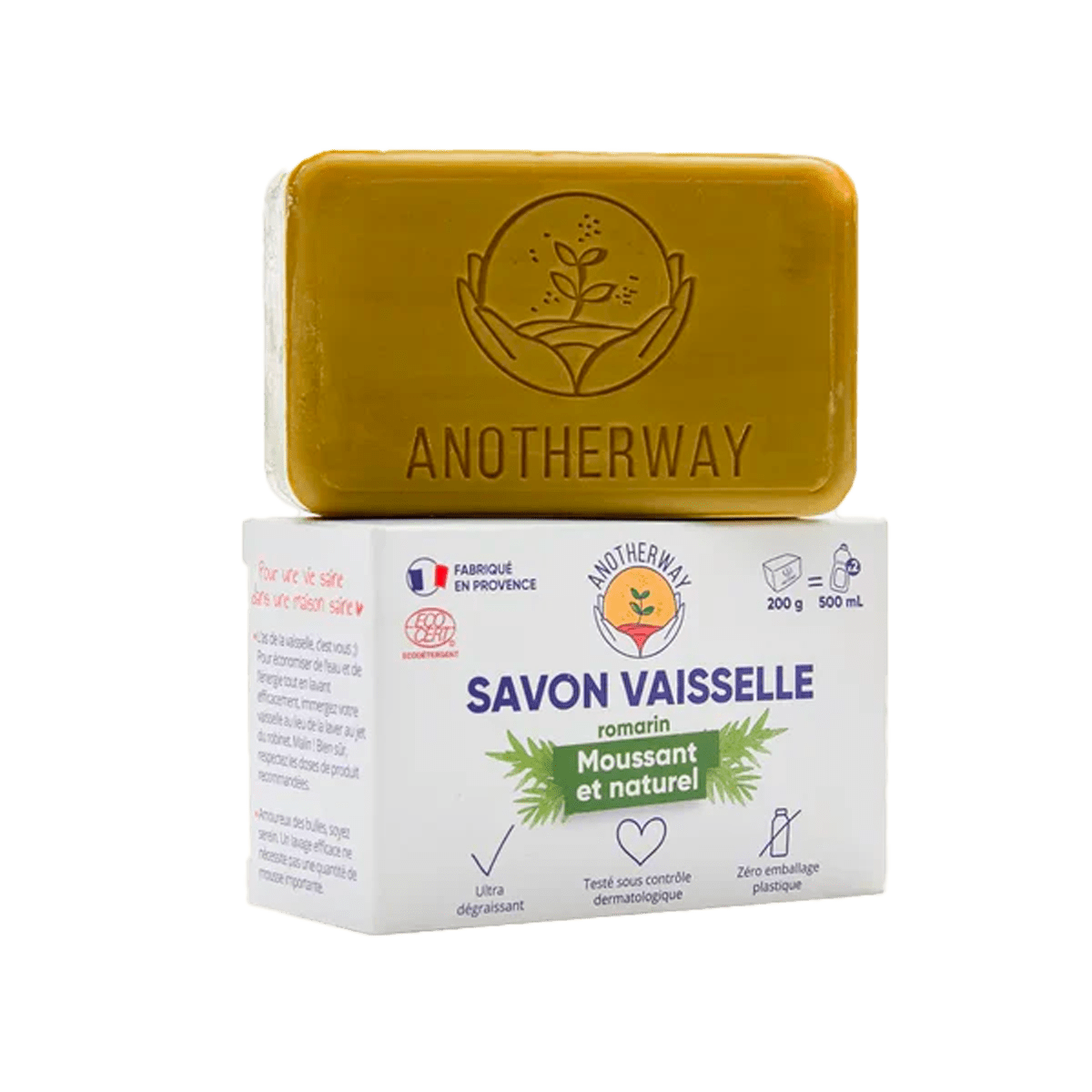ANOTHERWAY Savon solide vaisselle Romarin Blanc Romarin 200G