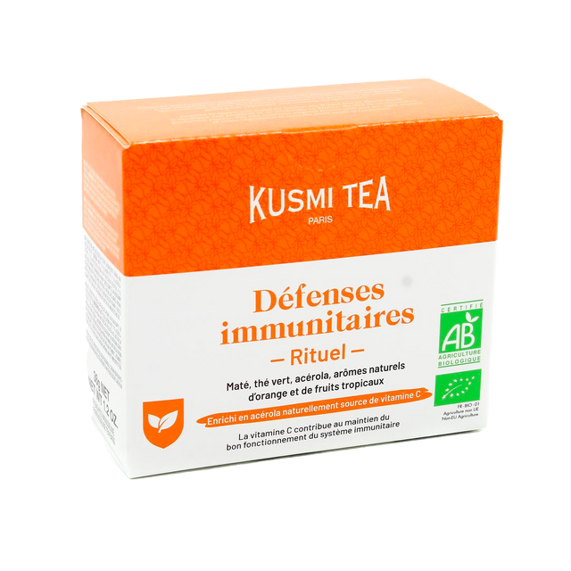 KUSMI TEA Thé vert en sachet RITUEL DEFENSES IMMUNITAIRES BIO