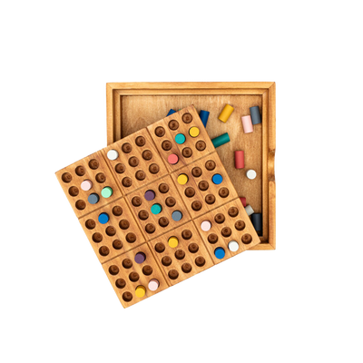 Jeu de société en bois Sudoku color Brun
