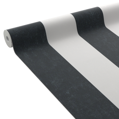 4MURS Papier peint intissé Palazzo stripe Noir et blanc Satiné