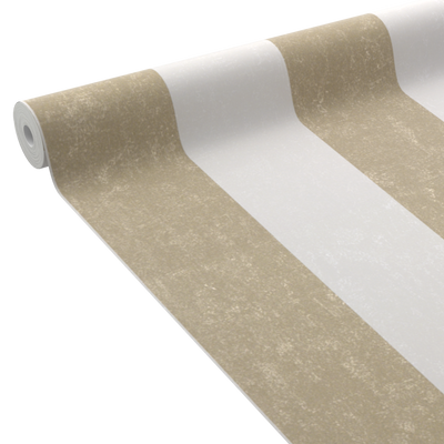 4MURS Papier peint intissé Palazzo stripe Or et blanc Satiné