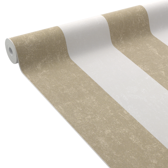 4MURS Papier peint intissé PALAZZO STRIPE or et blanc