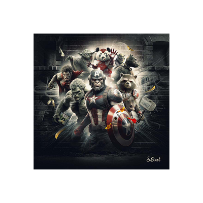 Tableau Binet super héros Noir