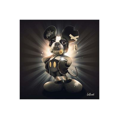 Tableau Binet mickey chien Noir