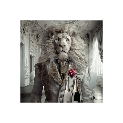 Tableau Binet lion luxury Noir