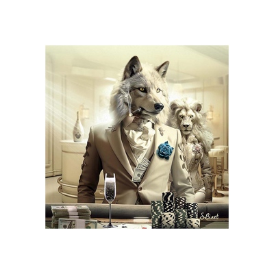 Tableau Binet loup luxury Noir