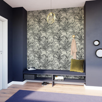 Papier peint intissé Ward Blanc et noir