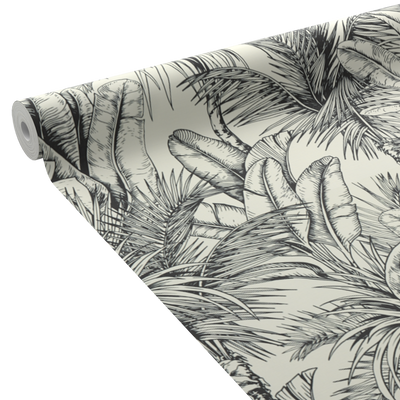 Papier peint intissé Ward Blanc et noir