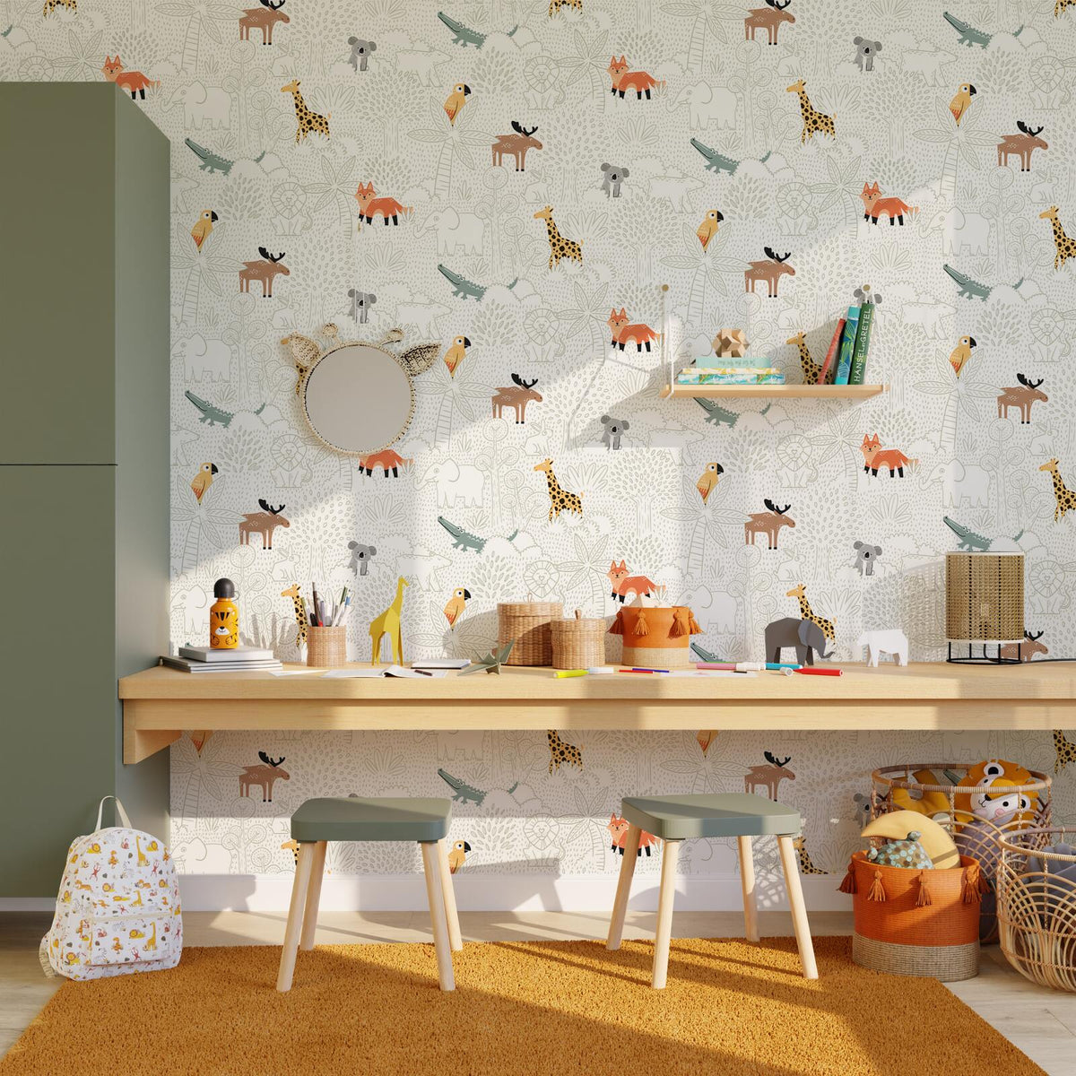 4MURS Papier peint intissé Around the world Multicolore