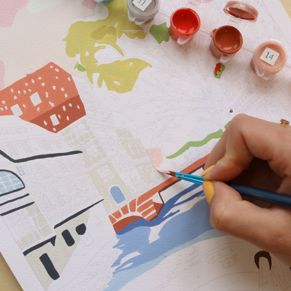 LA PETITE ÉPICERIE Peinture par numéros La petite france Bleu