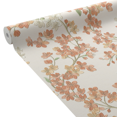 Papier peint intissé Lysia Beige et rose orangé