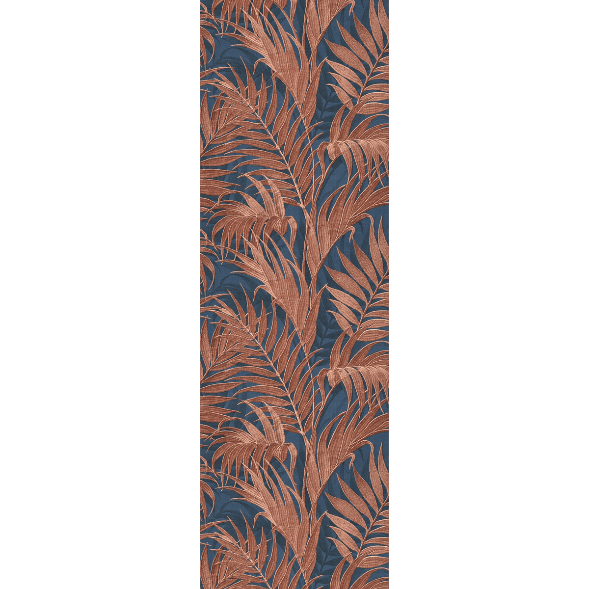 Papier peint intissé Gracie Bleu nuit et rouge cuivré