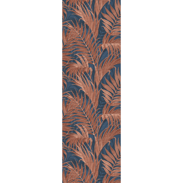 Papier peint intissé GRACIE bleu nuit et rouge cuivré