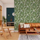 Papier peint intissé Gracie Vert absinthe