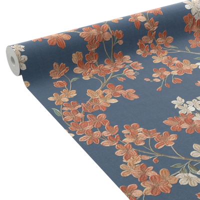 Papier peint intissé Lysia Bleu foncé et rouge