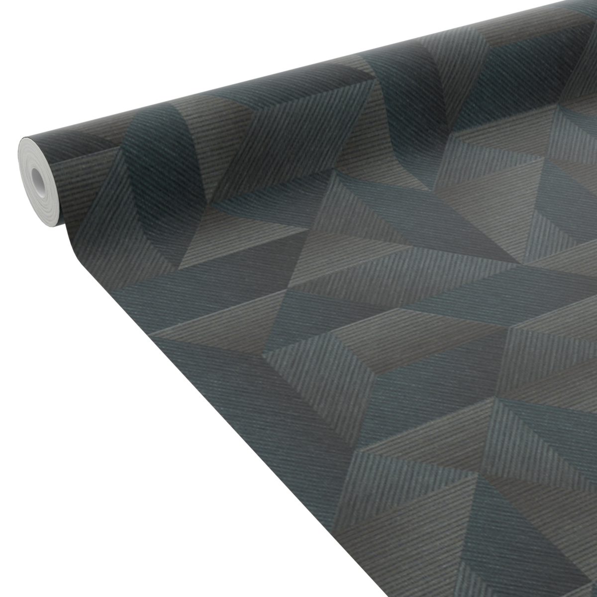 Papier peint intissé Zakary Bleu grisé et taupe