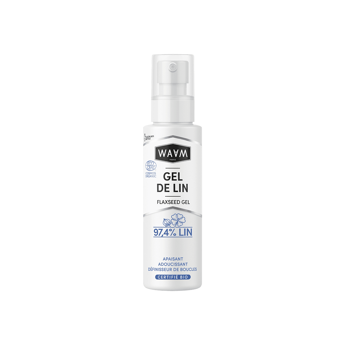 WAAM Soin cheveux Gel de lin bio Blanc 200ML