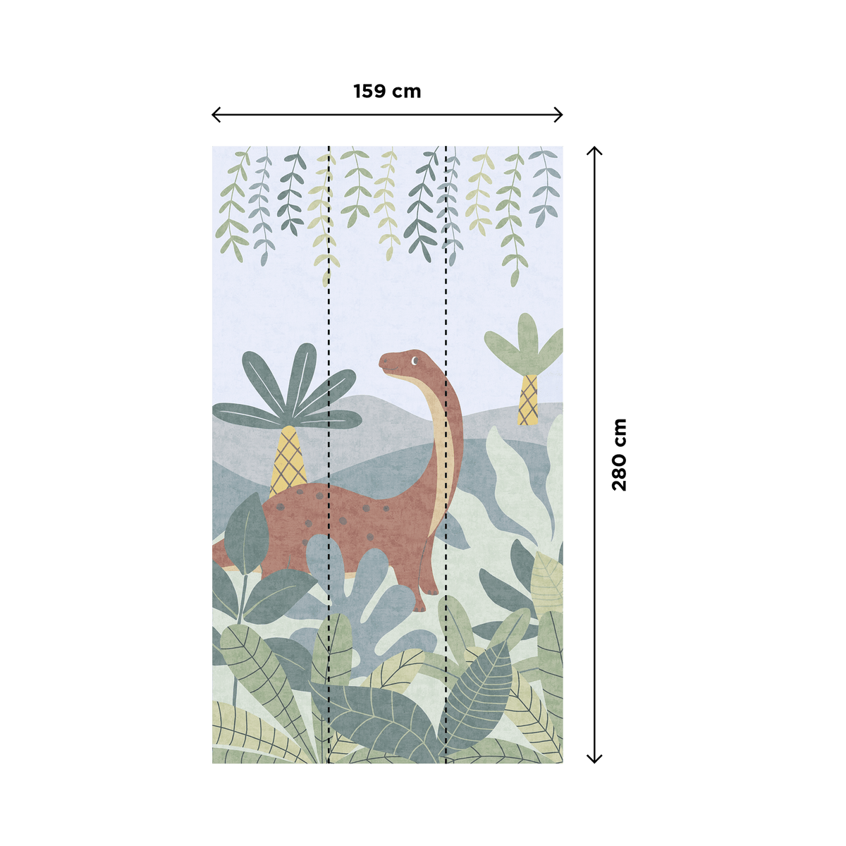 Papier peint panoramique L Dinolo Multicolore Satiné