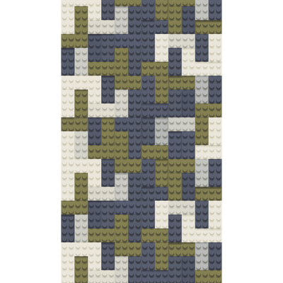 Papier peint panoramique L Bricket Bleu, kaki, beige Satiné