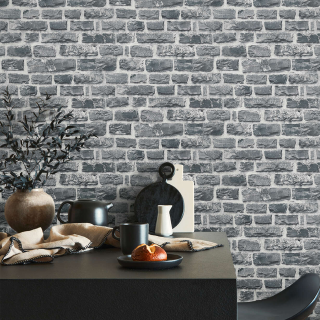 Papier peint intissé pré-encollé KENTUCKY gris foncé