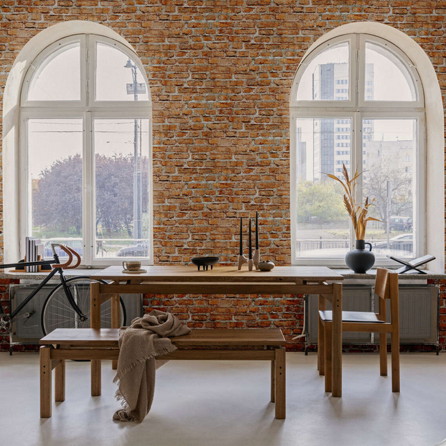 Papier peint intissé pré-encollé BALTIMORE rouge brique