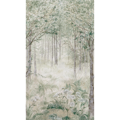 4MURS Papier peint panoramique L Forelia Nuances de vert Satiné