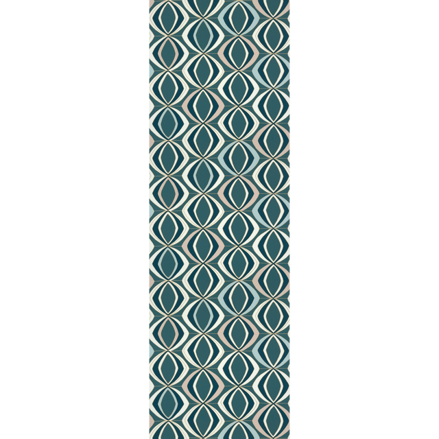 Papier peint intissé JUDITH coloris bleu paon et doré