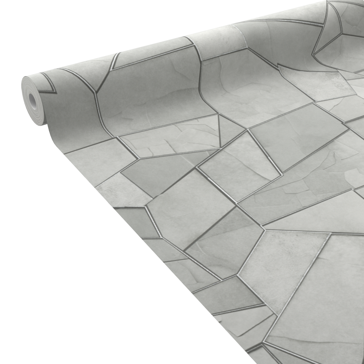 ELLE DECORATION Papier peint intissé Dwen Blanc et argenté