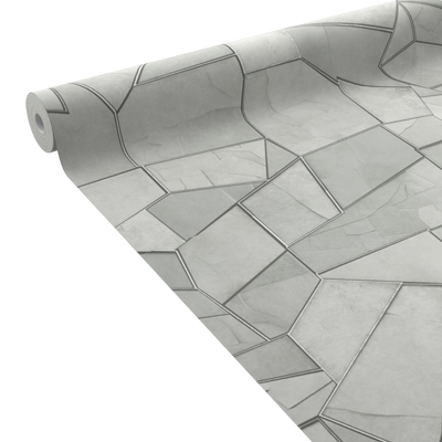 ELLE DECORATION Papier peint intissé Dwen Blanc et argenté