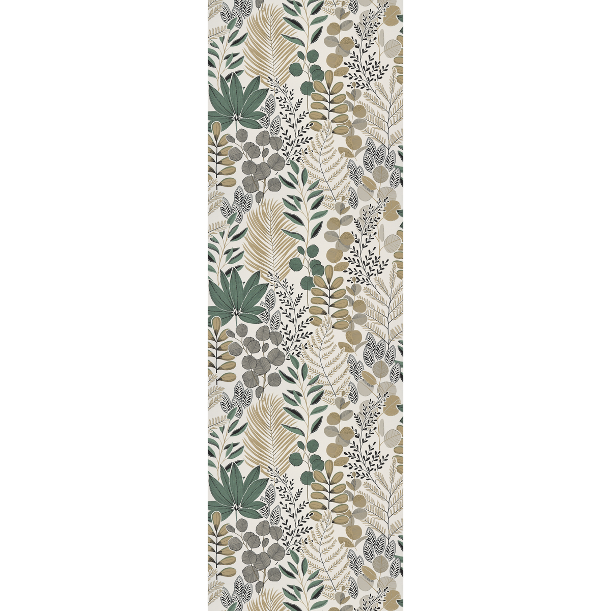 Papier peint intissé Johanna Jaune d'or et vert