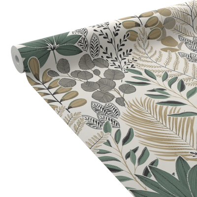 Papier peint intissé Johanna Jaune d'or et vert