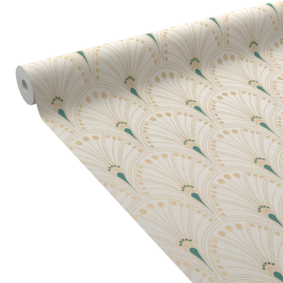 Papier peint intissé Assiah Blanc et doré