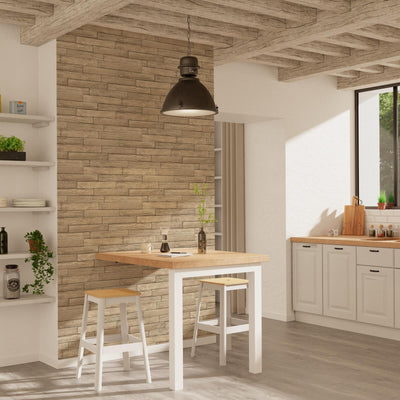 Papier peint intissé Burnt wood Bois clair