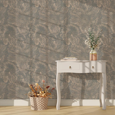 Papier peint intissé Artificio Gris foncé et doré