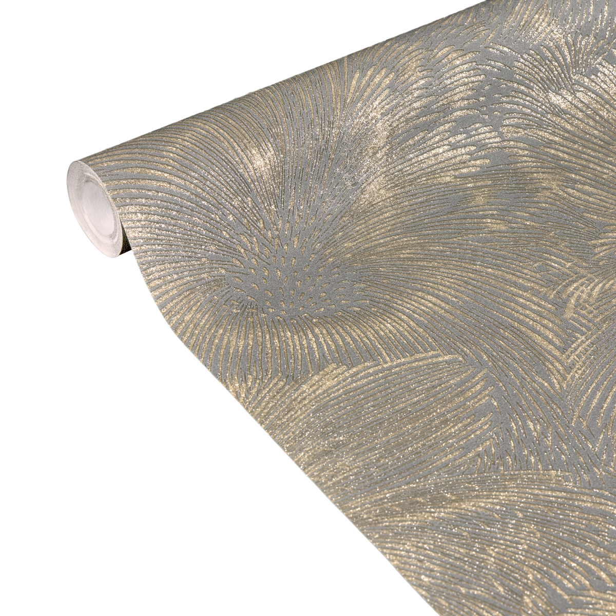 Papier peint intissé Artificio Gris foncé et doré