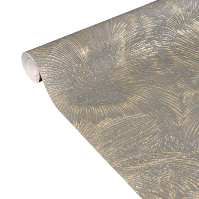 Papier peint intissé Artificio Gris foncé et doré