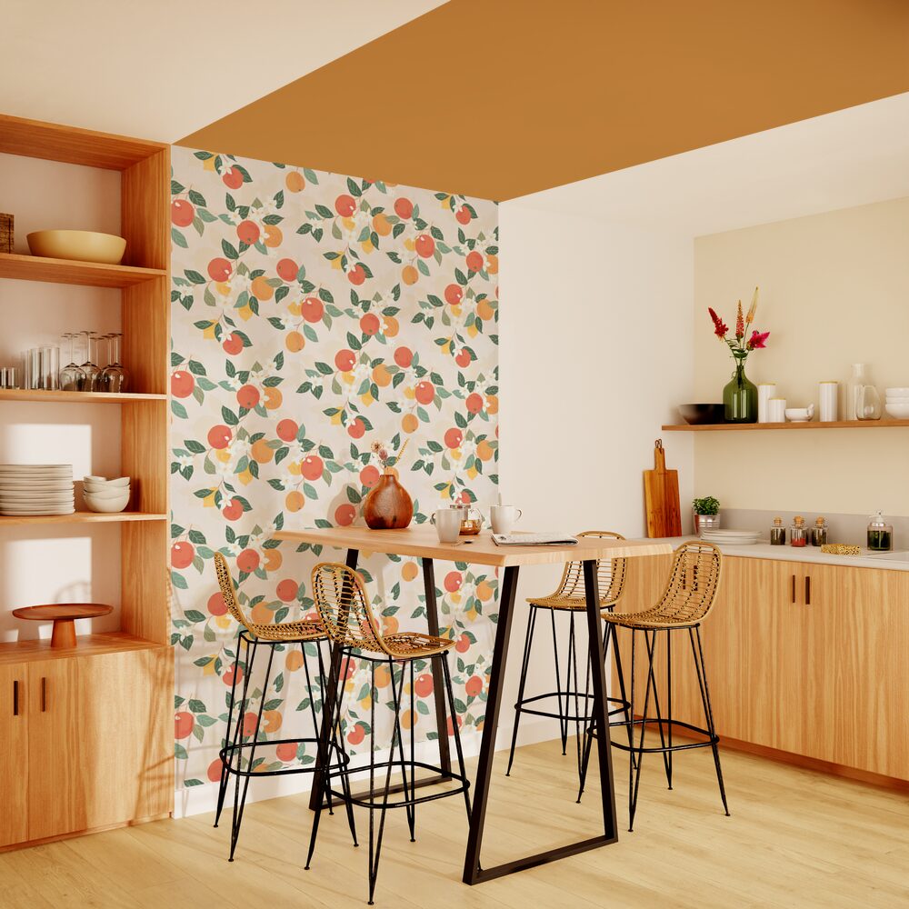 4MURS Papier peint intissé Arancia Multicolore