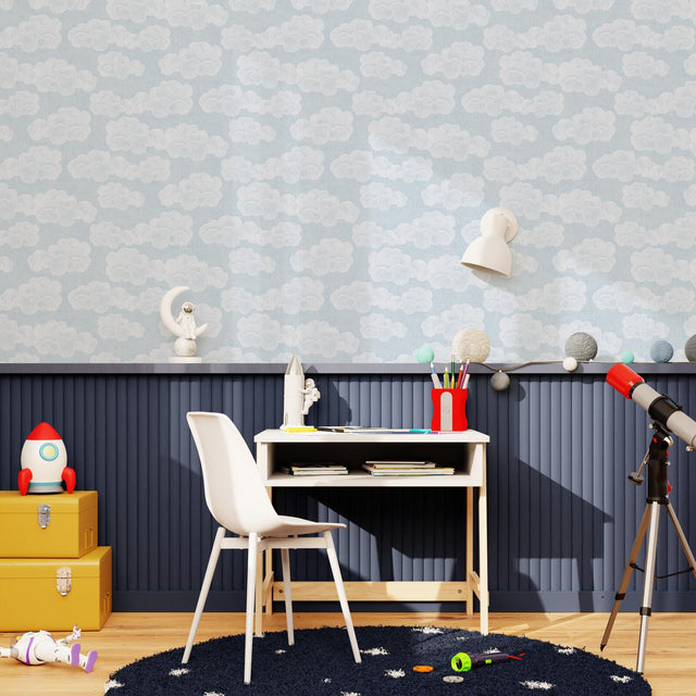 Papier peint intissé NUVOLE coloris bleu ciel