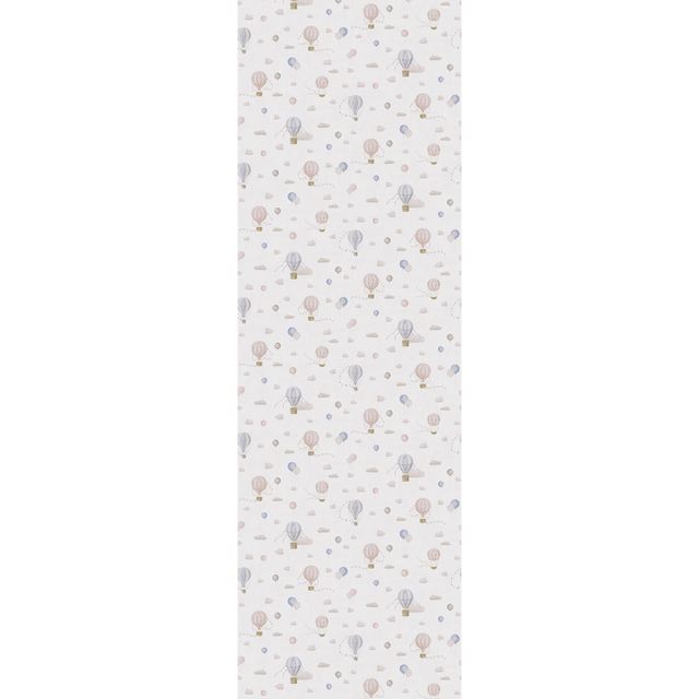 Papier peint intissé AIR BALLOON beige taupe, rose et bleu