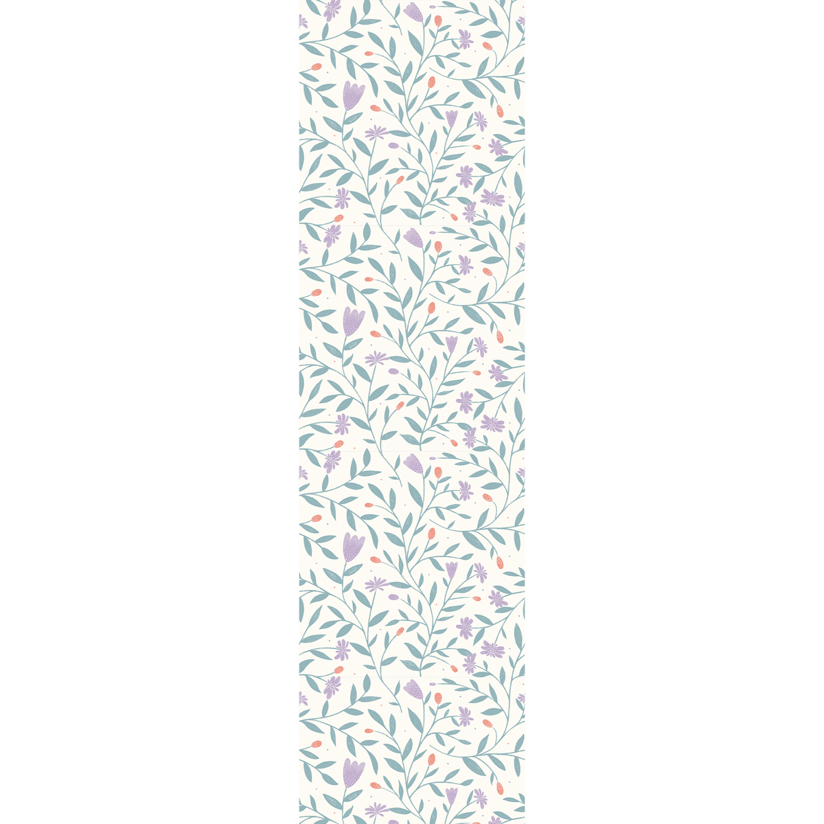 4MURS Papier peint intissé Tulips Mauve et vert émeraude