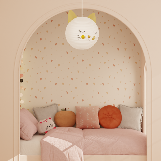 4MURS Papier peint intissé HEARTS vieux rose et beige rosé