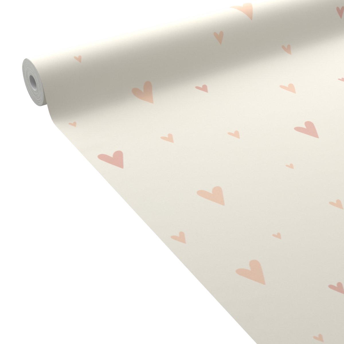 4MURS Papier peint intissé Hearts Vieux rose et beige rosé