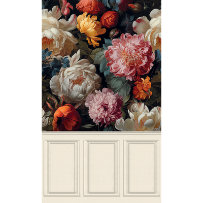 4MURS Papier peint panoramique L Roseliande Lin et multicolore Satiné