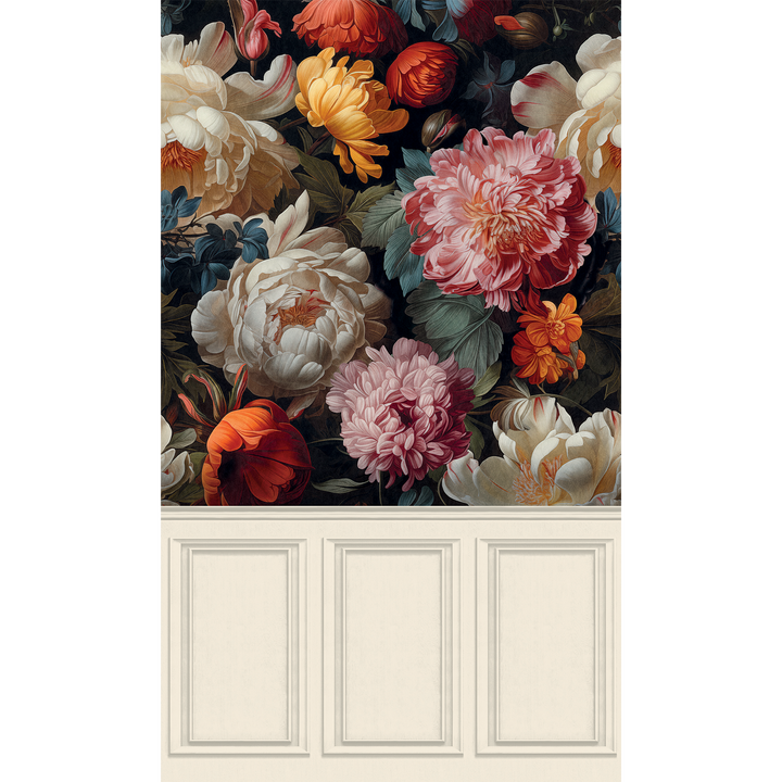 4MURS Papier peint panoramique L Roseliande Lin et multicolore Satiné