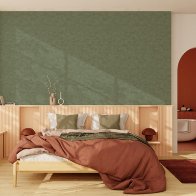 4MURS Papier peint intissé Ravenne Vert bronze Crépi grésé