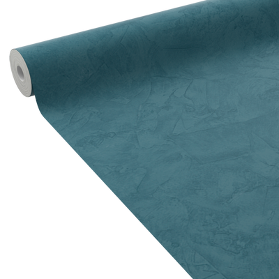 4MURS Papier peint intissé Ravenne Bleu pétrole Crépi grésé