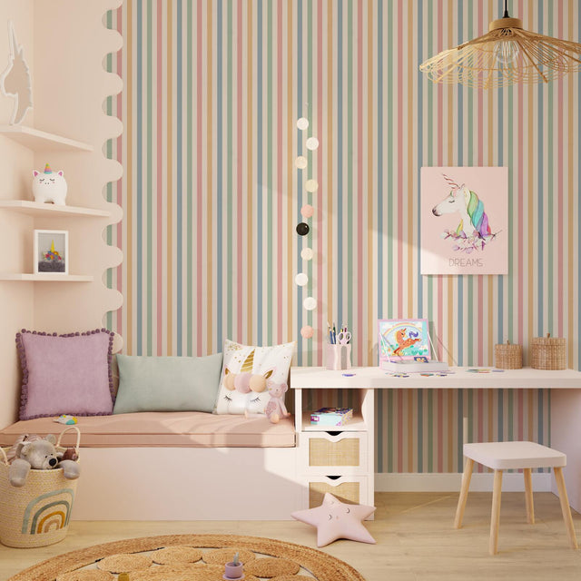 4MURS Papier peint intissé COLOR STRIPE coloris multicolore