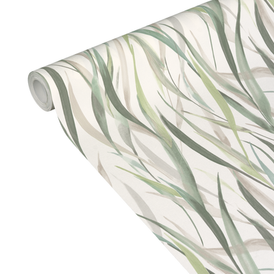 Papier peint intissé Velia Vert et taupe