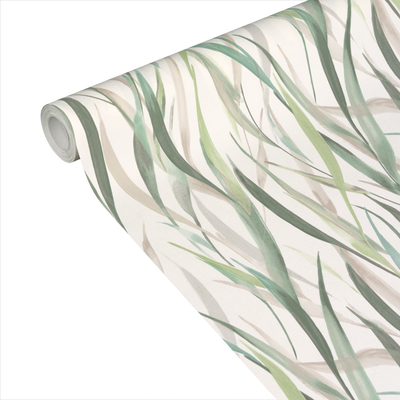 Papier peint intissé Velia Vert et taupe