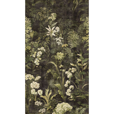 Papier peint panoramique L Secret garden Camaieux de verts blanchis Trame